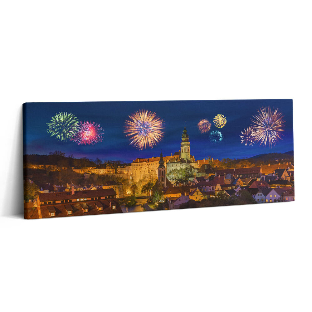 Obraz canvas 125x50 cm Ohňostroj Krumlov Česká republika