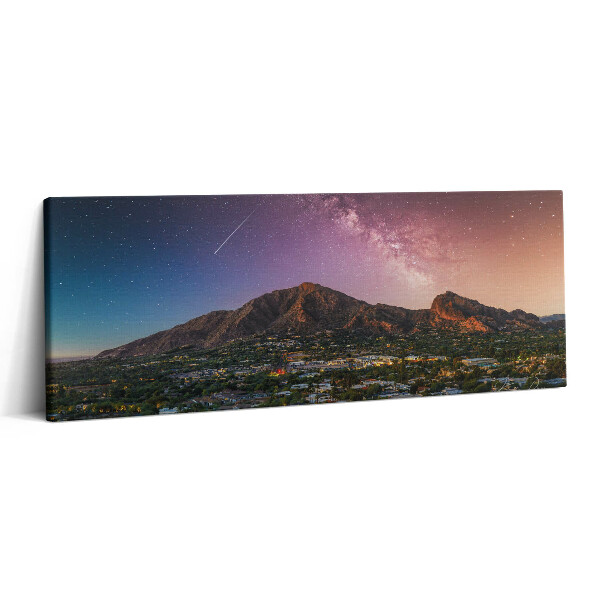 Obraz canvas 125x50 cm Hory s galaxií na obloze