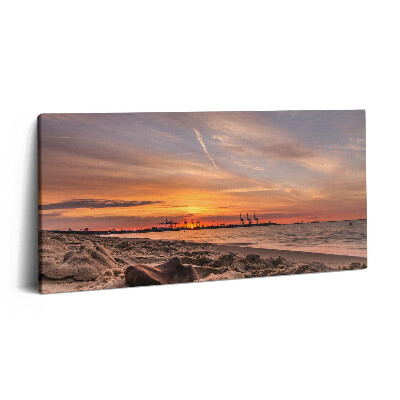 Obraz z fotografie na plátně 140x70 cm Západ slunce nad pláží