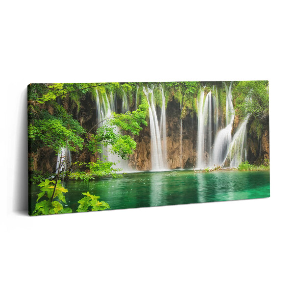 Obraz canvas 140x70 cm Příroda - vodopád a jezerní vegetace
