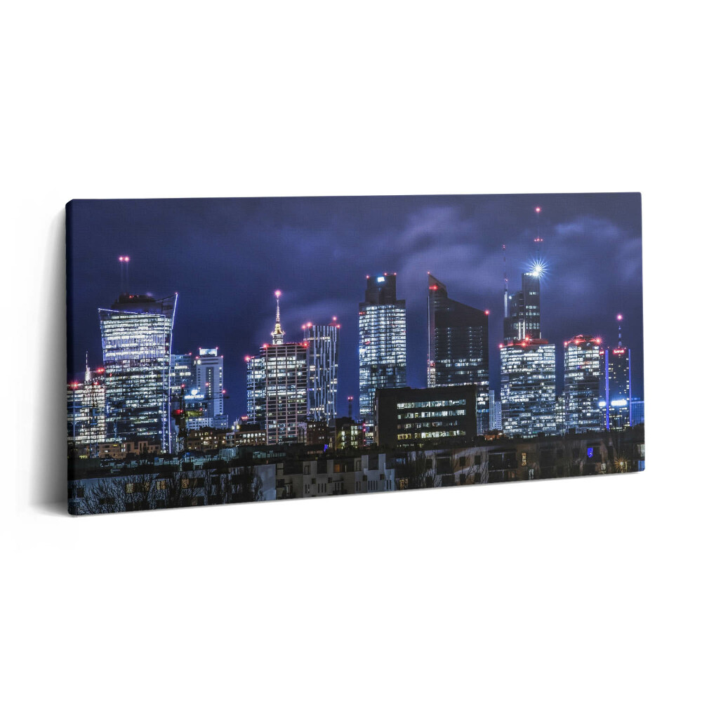 Obraz na plátně 140x70 Městské budovy v noci