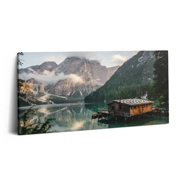 Obraz canvas 140x70 cm Horský dům u jezera