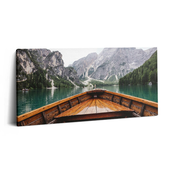 Obraz canvas 140x70 cm Loď na horském jezeře