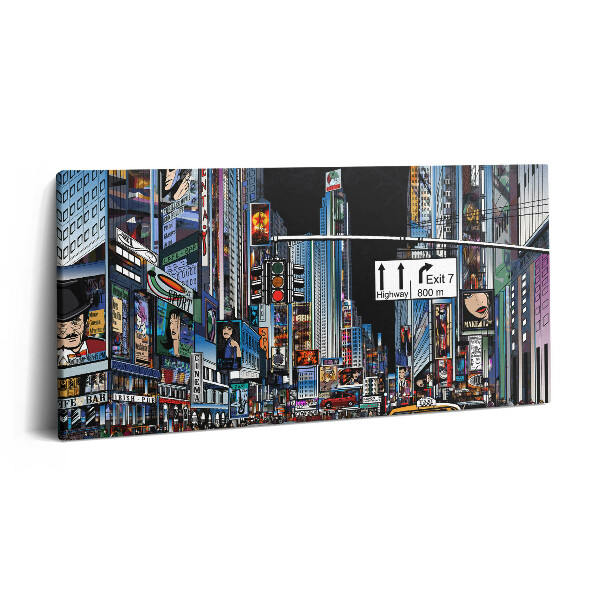 Obraz z fotografie na plátně 140x70 cm Komiksová vize v New Yorku