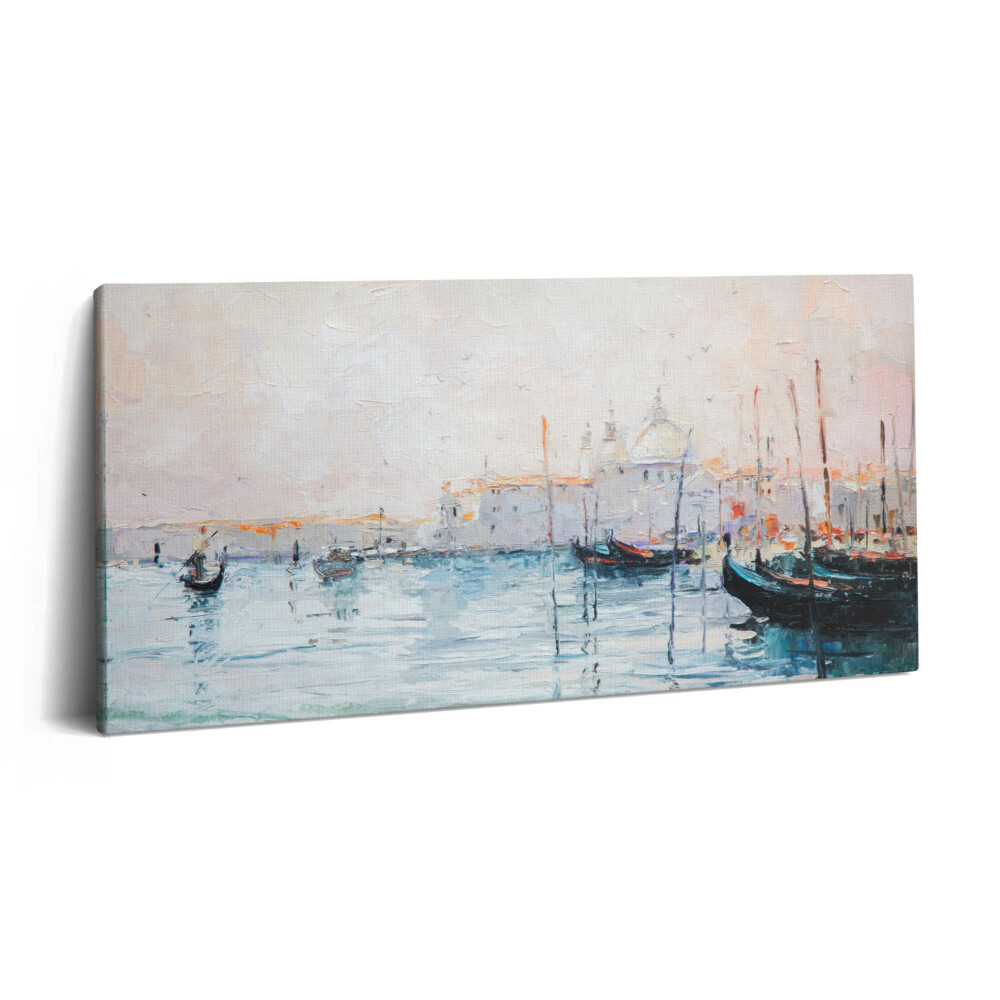 Obraz na plátně 140x70 Benátské gondoly olejomalba