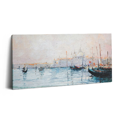 Obraz na plátně 140x70 Benátské gondoly olejomalba