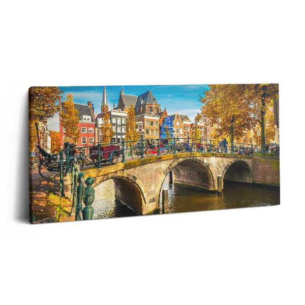 Obraz z fotografie na plátně 140x70 cm Podzimní blues v Amsterdamu