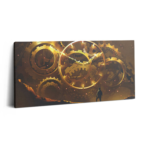Obraz canvas 140x70 cm Ilustrace zlatého hodinového stroje