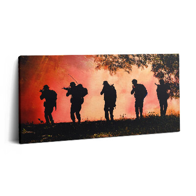 Obraz na plátně 140x70 Vojáci na bitevním poli