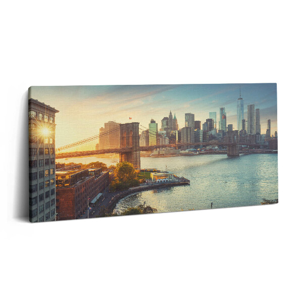 Obraz na plátně 140x70 Brooklynský most na Manhattanu v New Yorku
