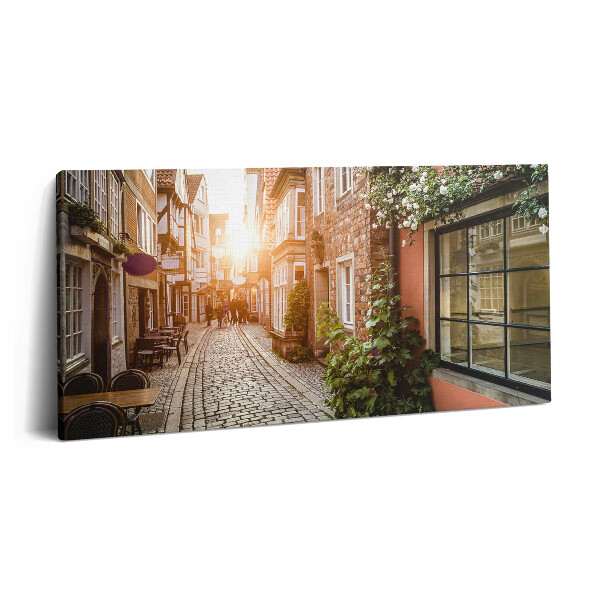 Obraz z fotografie na plátně 140x70 cm Italská ulice mezi budovami