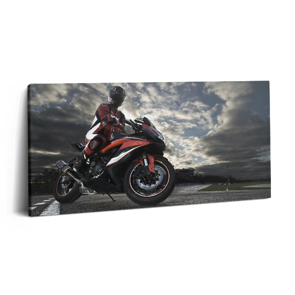 Obraz z fotografie na plátně 140x70 cm Muž na motorce