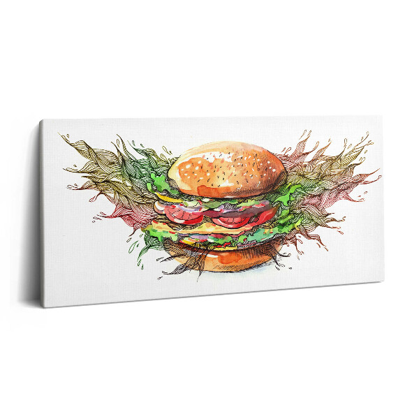 Obraz canvas 140x70 cm XXL sýrový hamburger