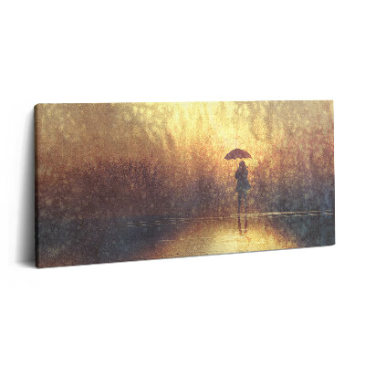 Obraz z fotografie na plátně 140x70 cm Žena se slunečníkem