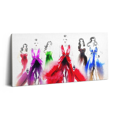 Obraz canvas 140x70 cm Ženy v barevných šatech