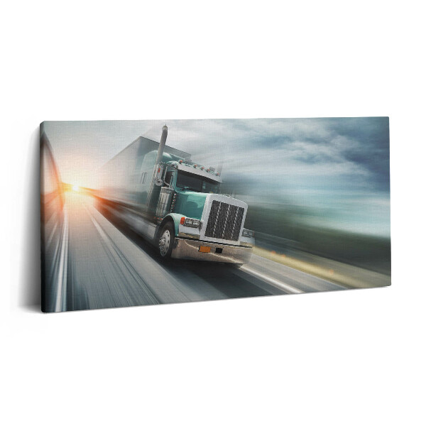 Obraz z fotografie na plátně 140x70 cm Nákladní auto na dálnici