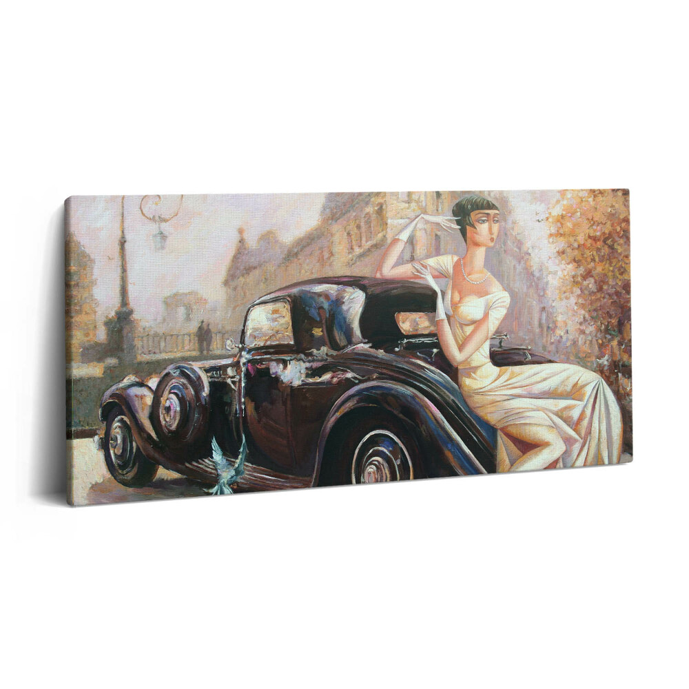 Obraz canvas 140x70 cm Žena v retro stylu