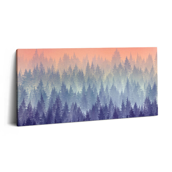 Obraz na plátně 140x70 Les v mlze