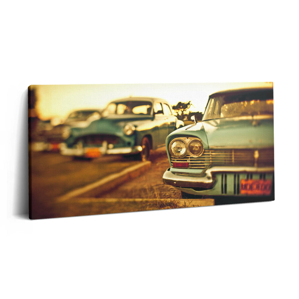 Obraz z fotografie na plátně 140x70 cm Stará auta - sbírka aut