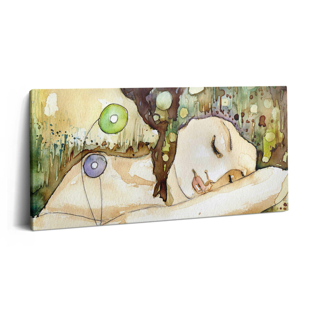 Obraz canvas 140x70 cm Akvarelová malba krásné dívky