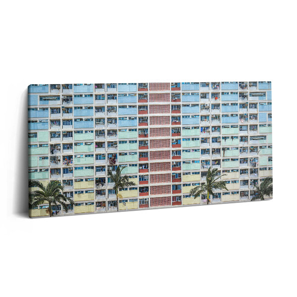 Obraz z fotografie na plátně 140x70 cm Barevná budova v Hongkongu