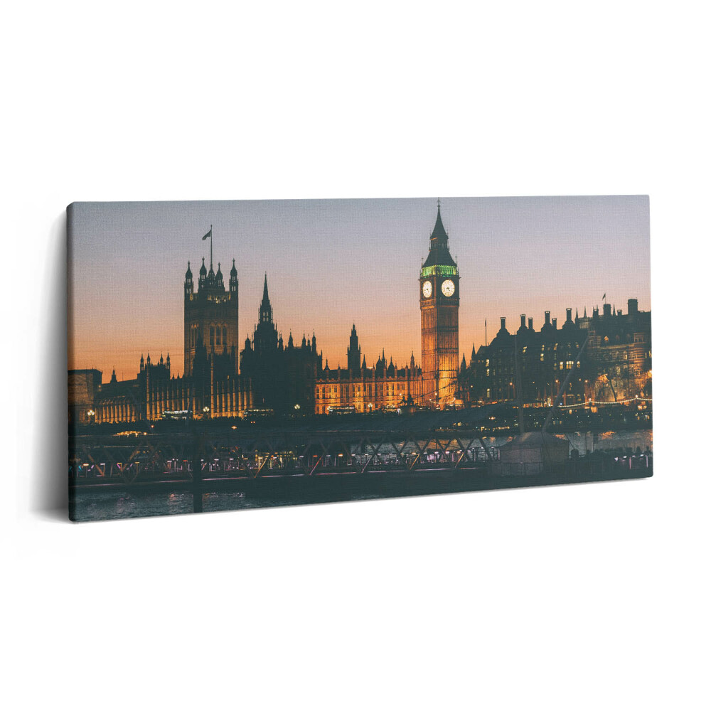 Obraz z fotografie na plátně 140x70 cm Tower Bridge Big Ben v Londýně