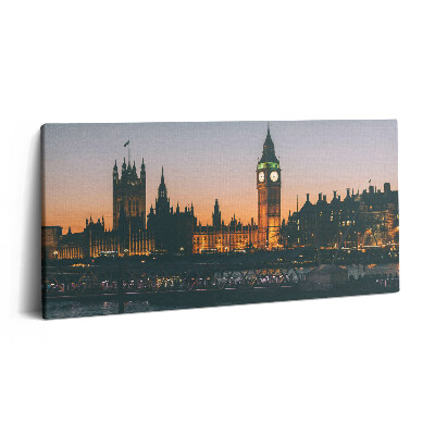 Obraz z fotografie na plátně 140x70 cm Tower Bridge Big Ben v Londýně