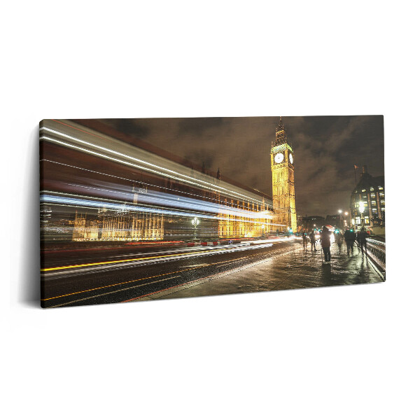 Obraz z fotografie na plátně 140x70 cm Big Ben v noci Rychlost světla