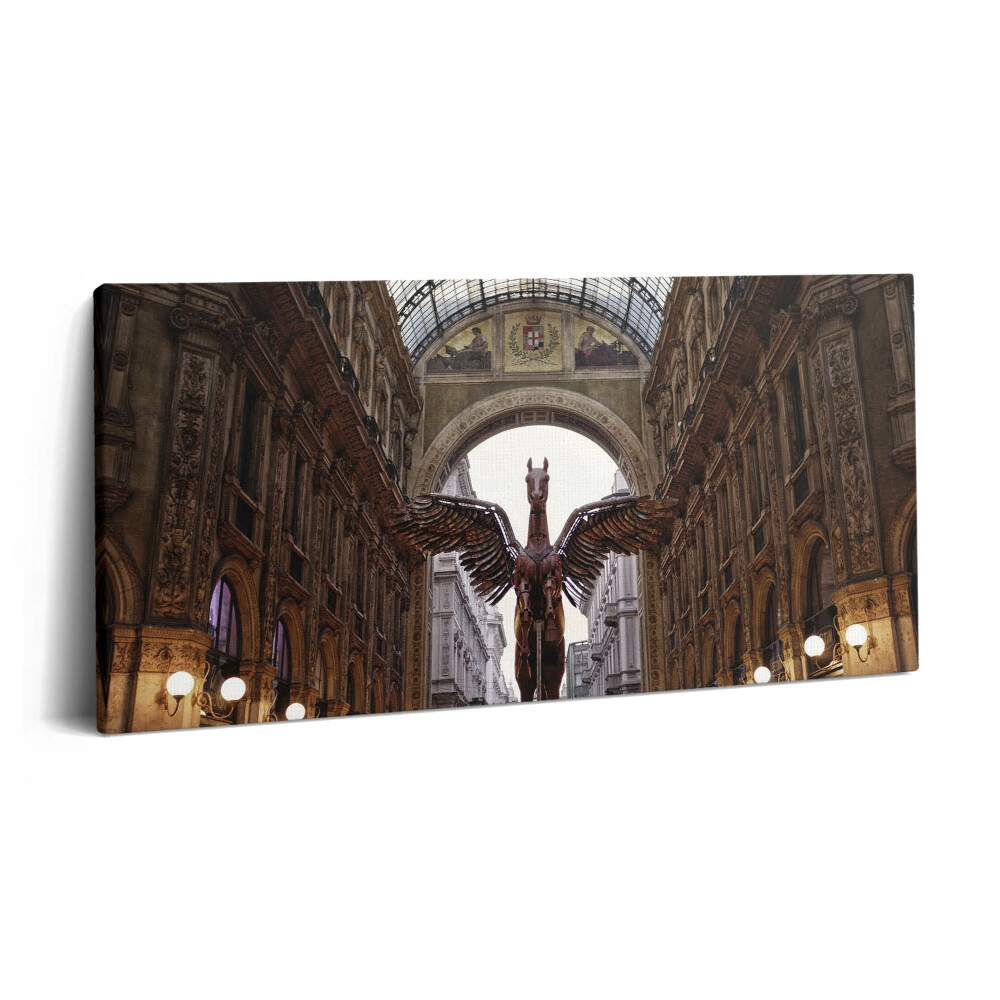 Obraz z fotografie na plátně 140x70 cm Pomník koně v Miláně