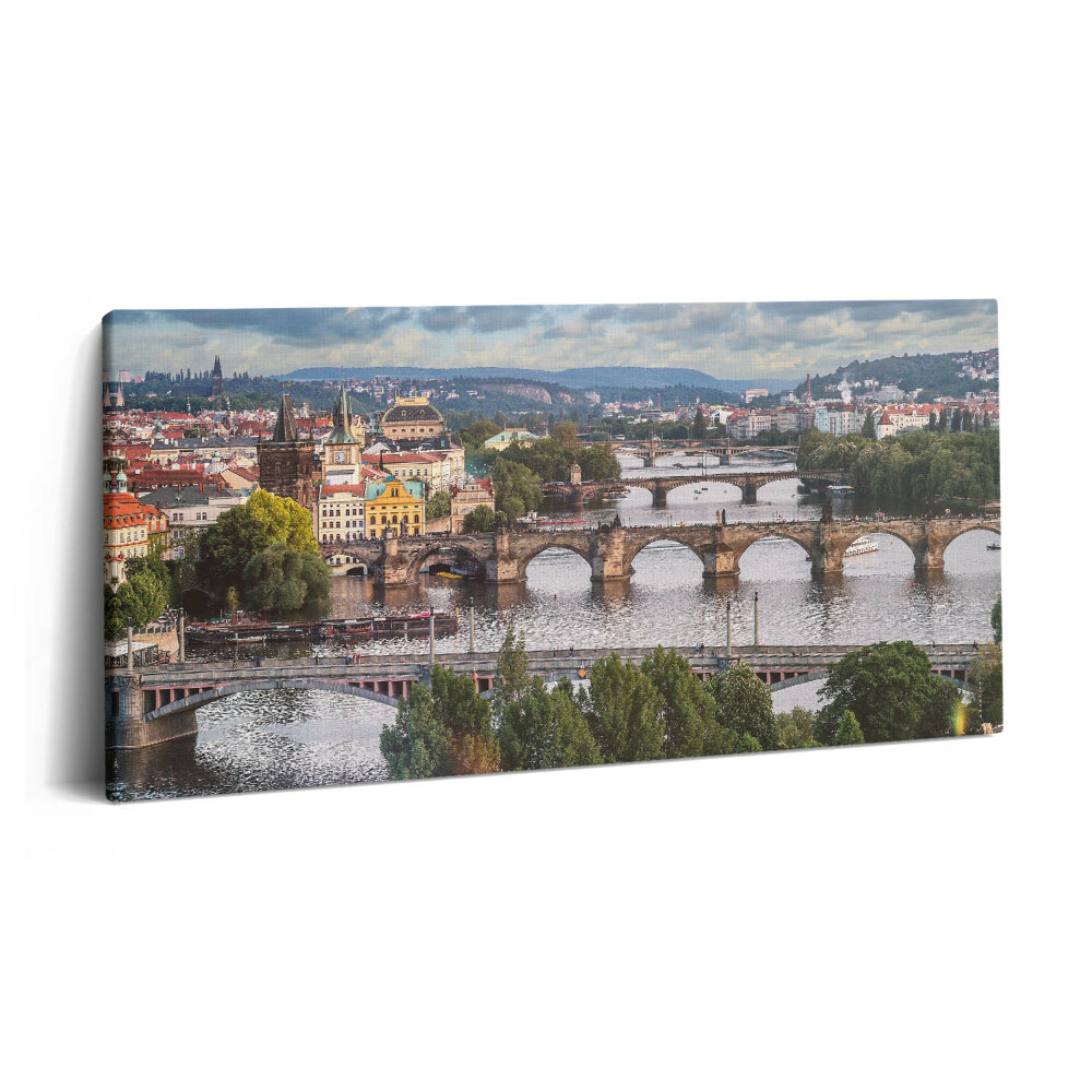 Obraz z fotografie na plátně 140x70 cm Pohled na Prahu