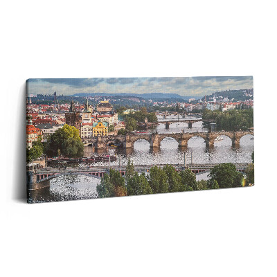 Obraz z fotografie na plátně 140x70 cm Pohled na Prahu