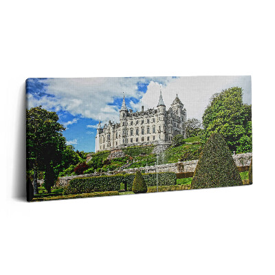 Obraz canvas 140x70 cm Hrad a zahrada ve Skotsku