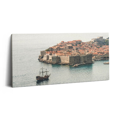 Obraz z fotografie na plátně 140x70 cm Plachetnice v Dubrovníku