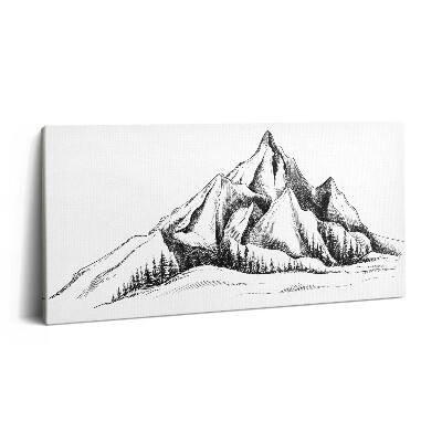 Obraz na plátně 140x70 Kresba hory