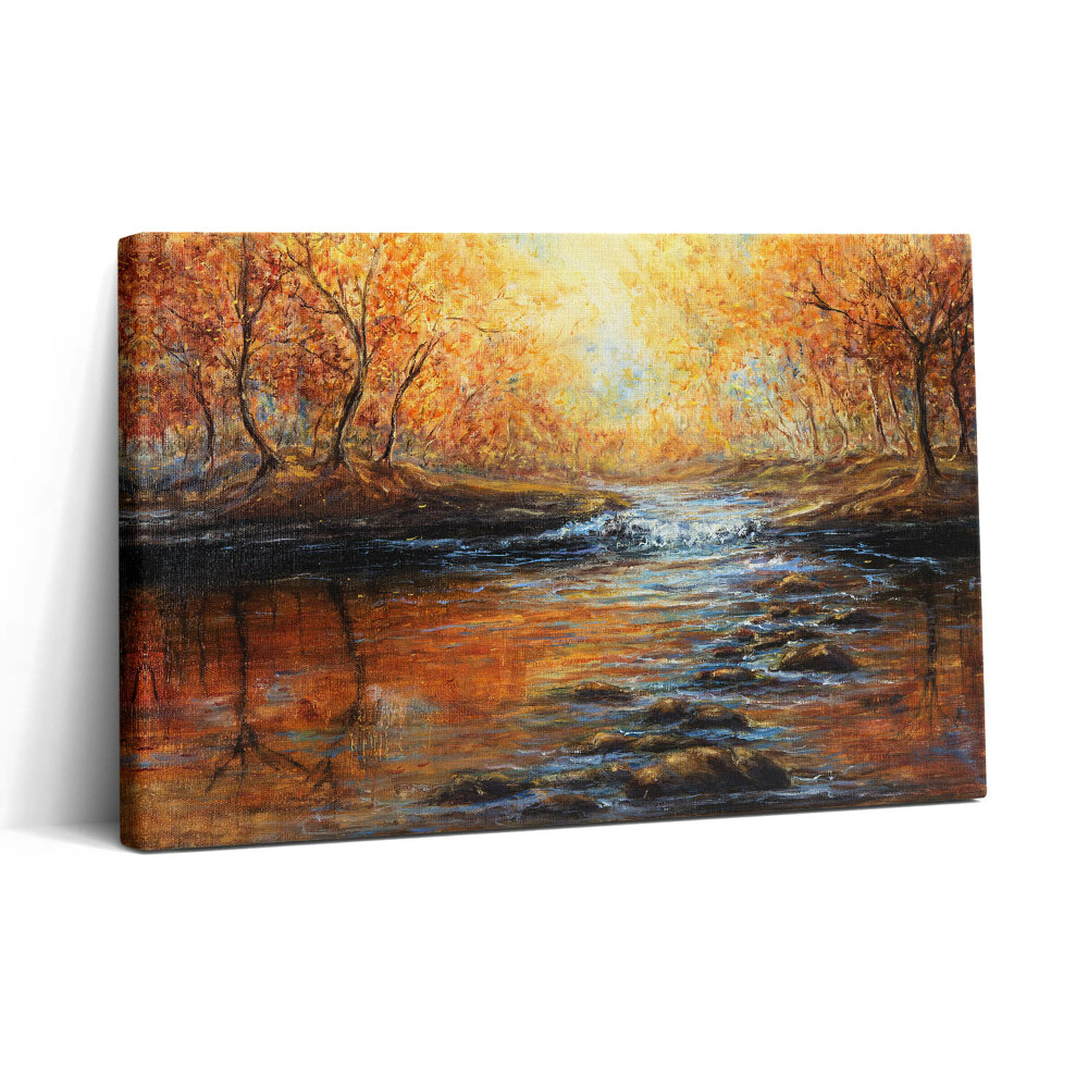 Obraz canvas 30x20 Podzimní les malovaný barvami