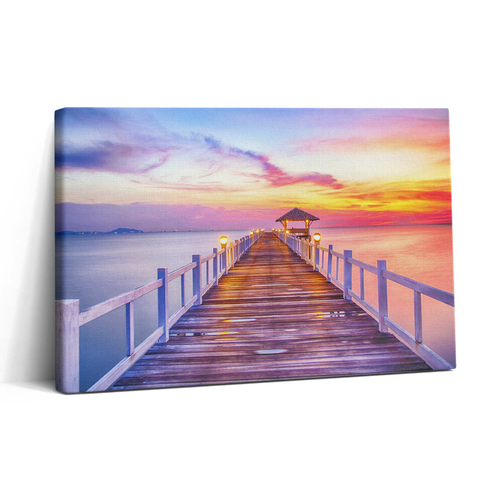 Obraz na plátně 30x20 Zalesněný most v přístavu