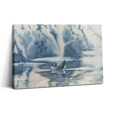 Obraz na plátně 30x20 Zimní jezero a loď