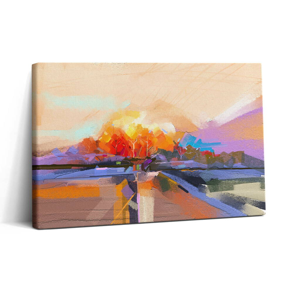 Obraz na plátně 30x20 Abstraktní malba - barevný strom