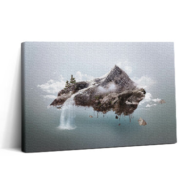 Obraz na plátně 30x20 Létající ostrov a vodopád