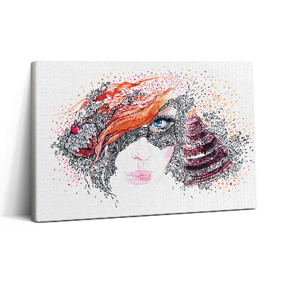 Obraz na plátně 30x20 Abstraktní sladká žena s dortem