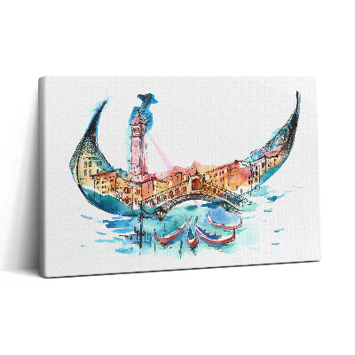 Obraz na plátně 30x20 Shrnutí - Italské gondoly v Benátkách