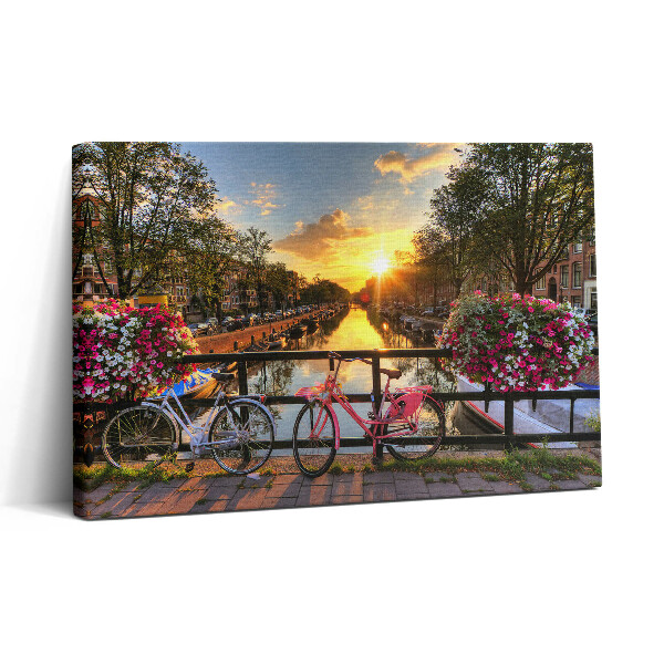 Obraz z fotografie na plátně 30x20 Východ slunce nad Amsterdamem