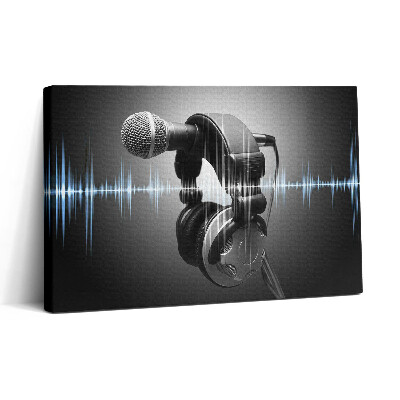 Obraz na plátně 30x20 Mikrofon a sluchátka