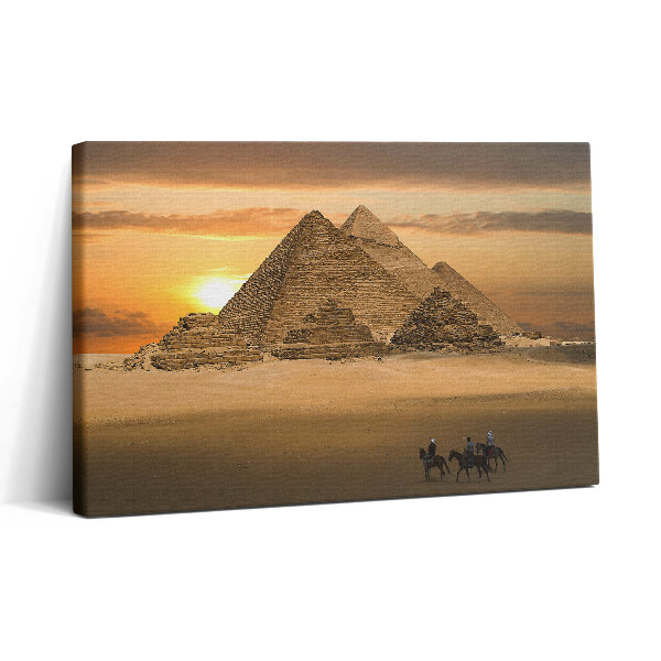 Obraz na plátně 30x20 Pyramidy a západ slunce