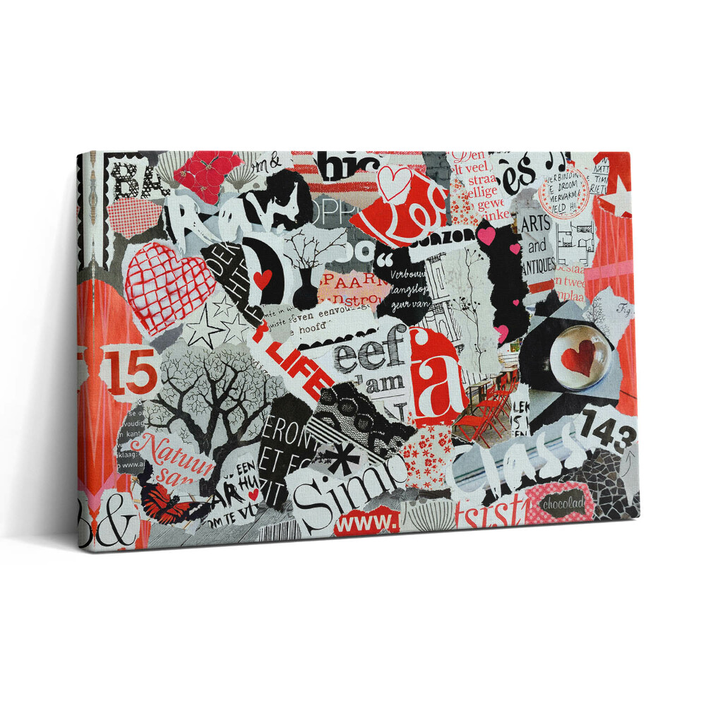 Obraz z fotografie na plátně 30x20 Moodboard se srdíčky