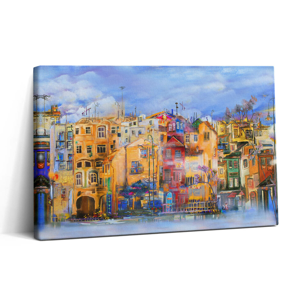 Obraz na plátně 30x20 Olejomalba zobrazující městskou architekturu