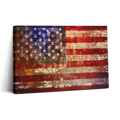 Obraz canvas 30x20 Vlajka USA ve vintage stylu