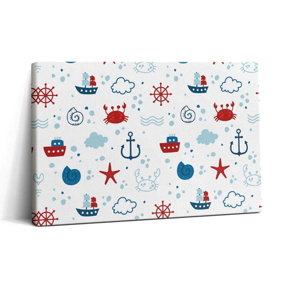 Obraz canvas 30x20 Mořské námořní vzory