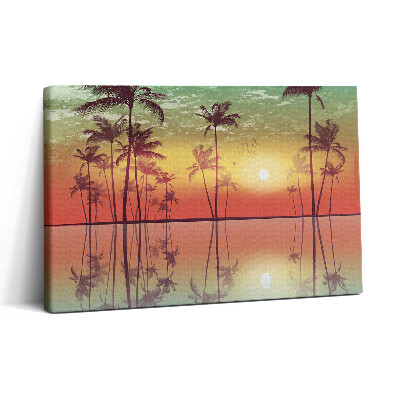 Obraz canvas 30x20 Tropické palmy při západu slunce