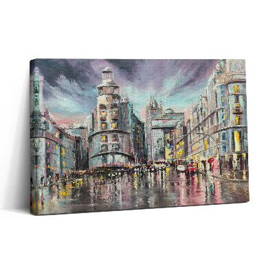 Obraz canvas 30x20 Deštivé město - procházka v dešti